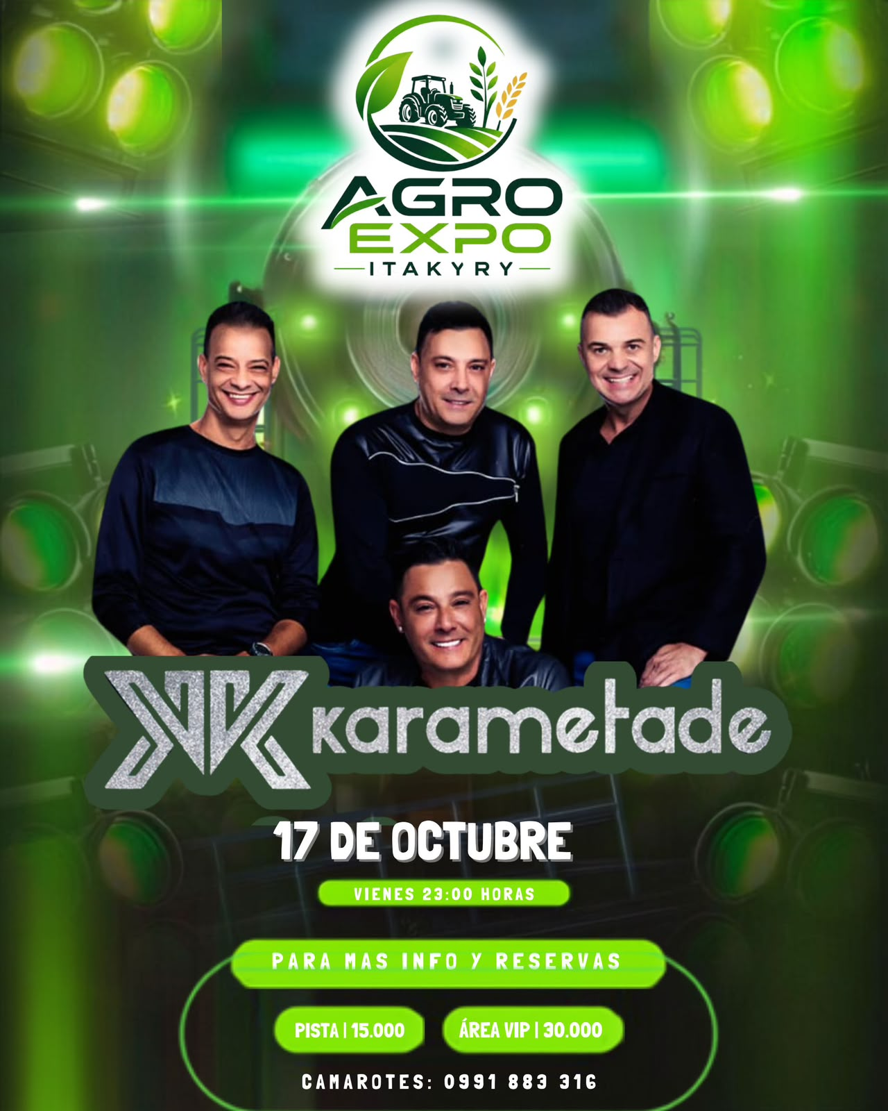 Afiche del show en vivo de Karametade en Agro Expo Itakyry, 17 de octubre